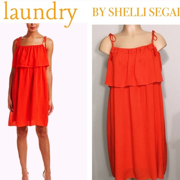 Laundry by Shelli Segal Tangerine Orange Shift Dress - Picture 10 of 10